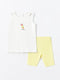 Crew Neck Baby Girl Blouse and Shorts Set